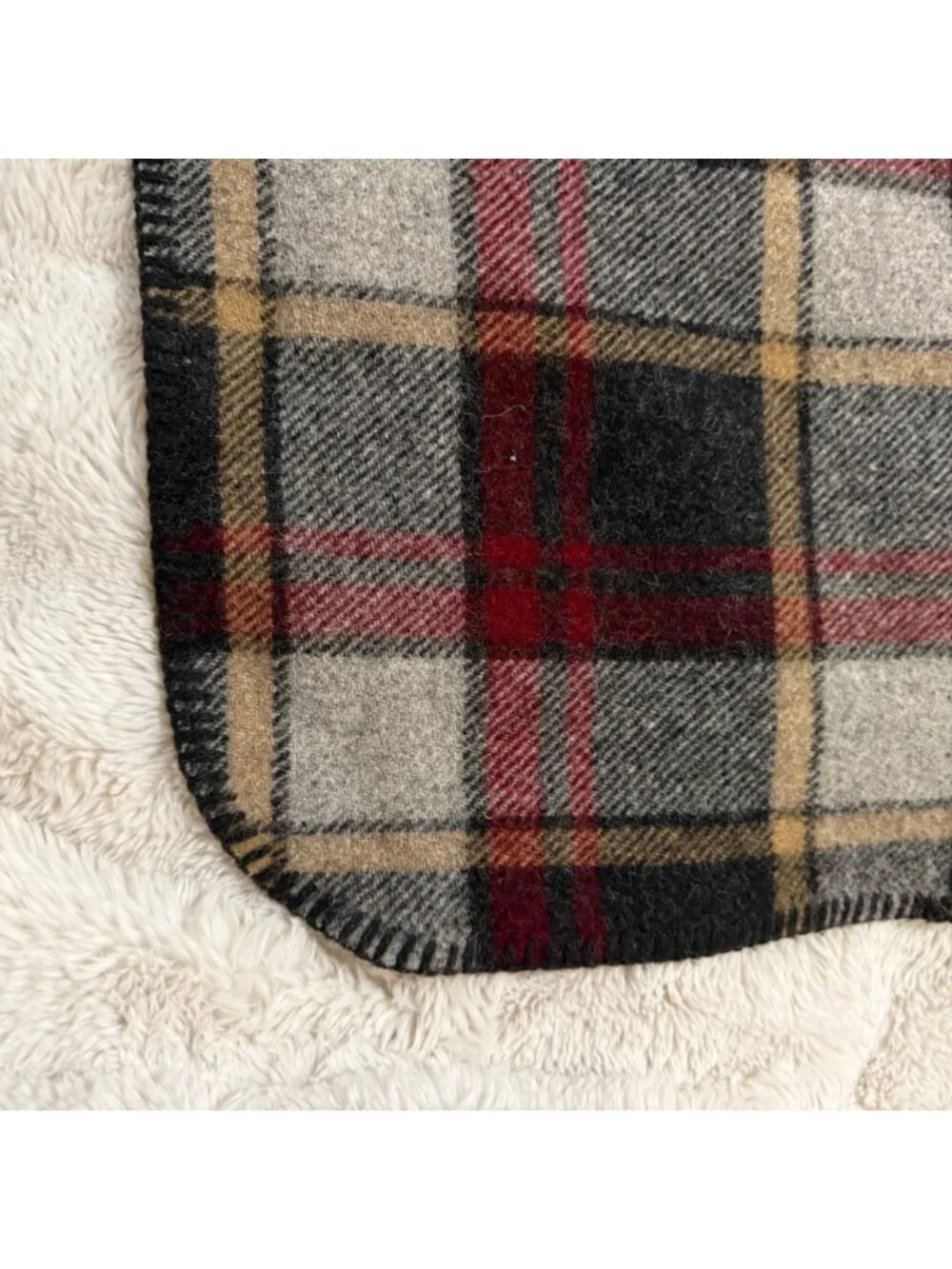 Vintage Plaid Wool Camp Blanket Throw 71